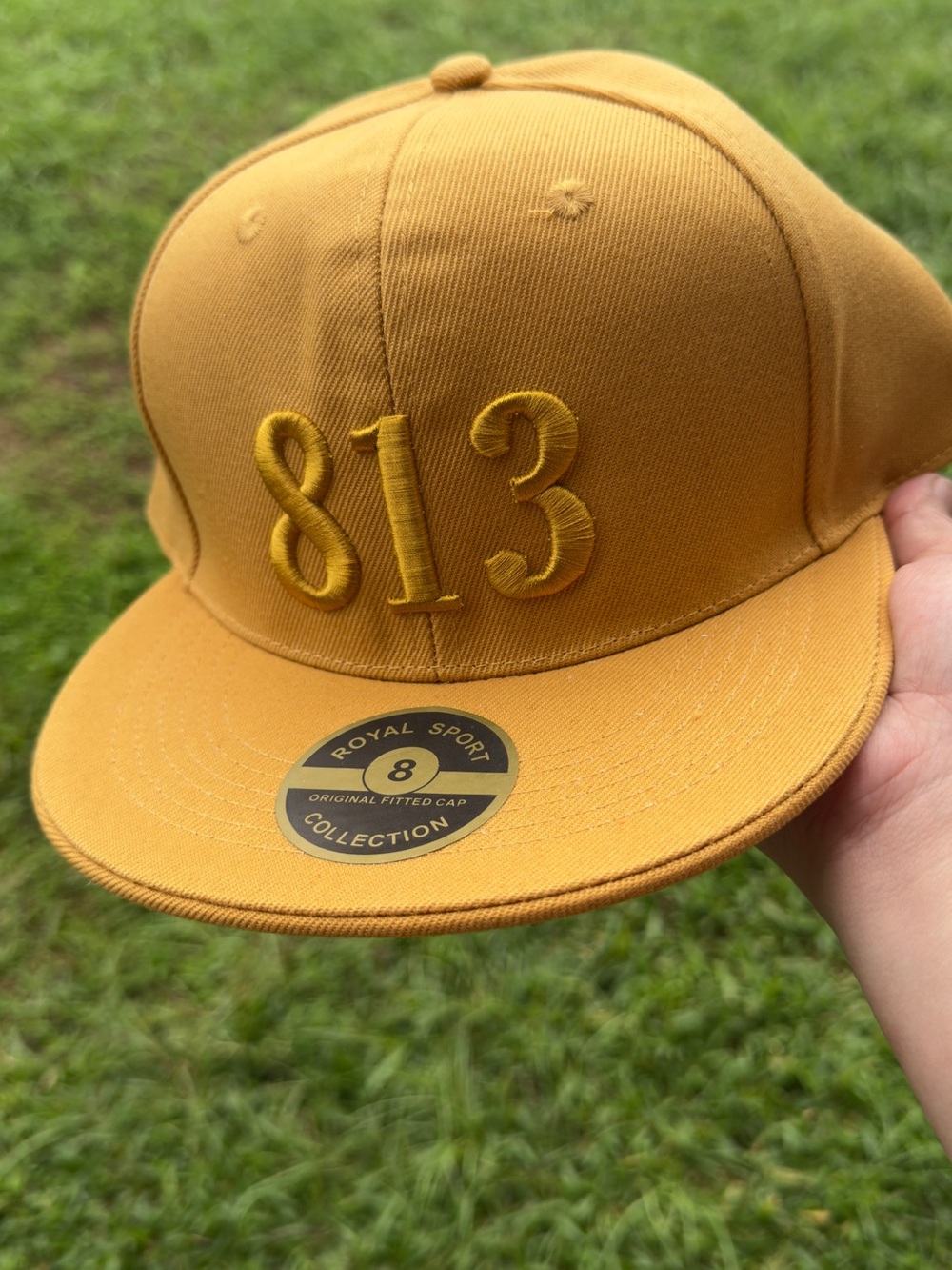 Mustard/Gold 813 Embroidered Fitted Cap – Size 8